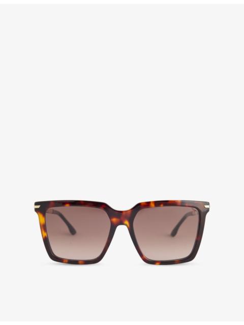Victoria Beckham Tortoiseshell Square-Frame Acetate Sunglasses