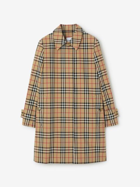 Check Cotton Car Coat