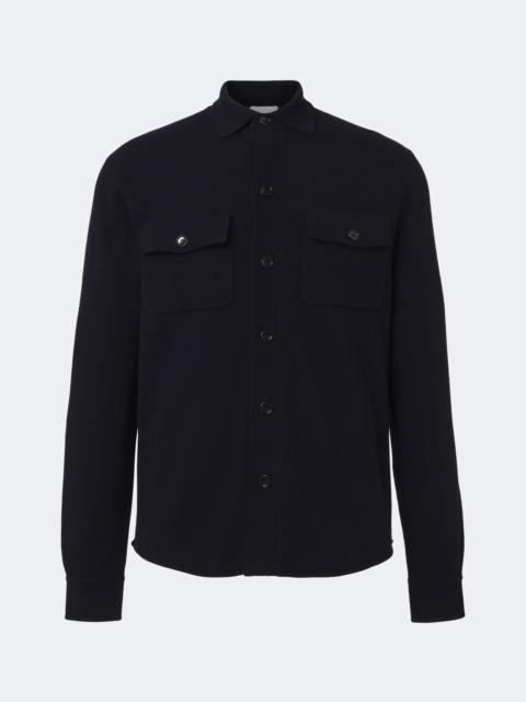 Allude Knitted wool and cashmere shirt