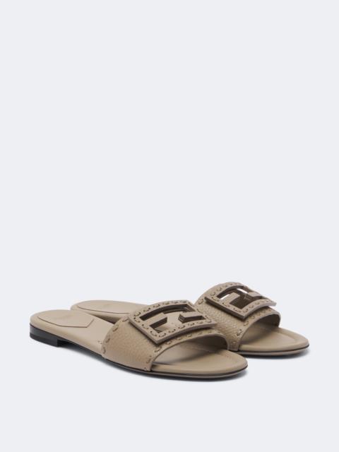 FENDI Tube FF leather slides