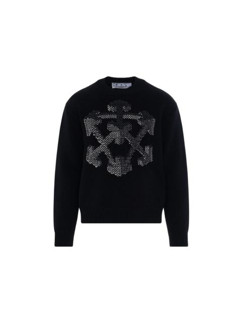 Off-White OFF-WHITE 3D Arrow Chunky Knit Sweatshirt Black/Grey