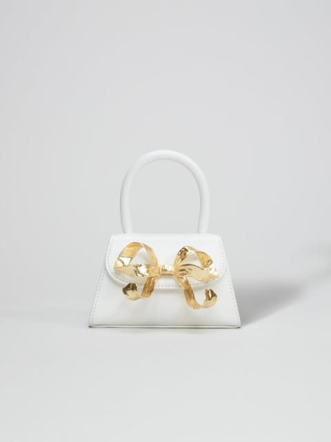 self-portrait The Bow Micro in White with Gold Hardware