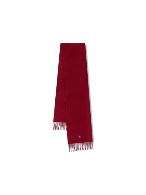 Barbour logo-embroidered fringed scarf