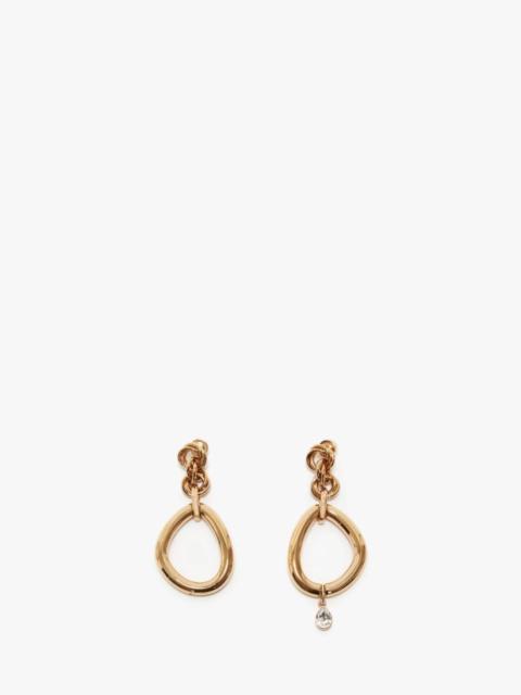 OVERSIZED LINK CHAIN EARRINGS WITH CRYSTAL