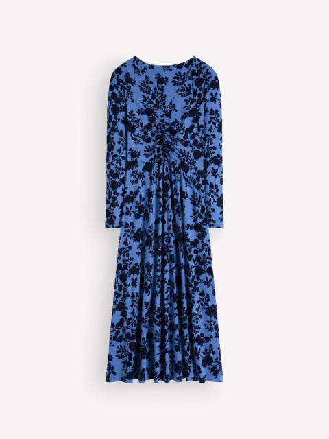 BODEN Jasmine Ruched Jersey Dress-Forget Me Not, Bouquet Breeze
