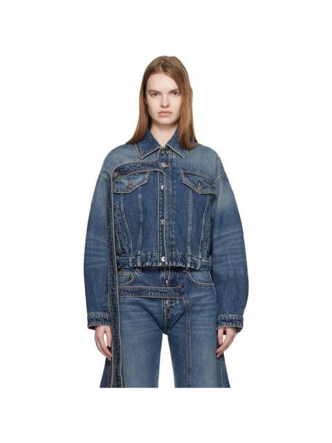 Jean Paul Gaultier Blue Oversized Strap Denim Jacket