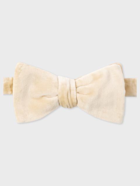Ivory Velvet Self-Tie Bow Tie
