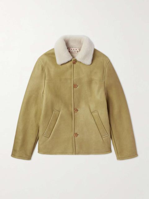 Marni Cloudy Shearling-Lined Leather Jacket