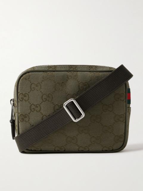 Neo Original Leather-Trimmed Monogrammed Canvas Messenger Bag Green