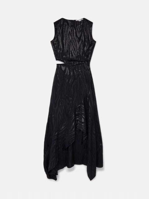 Stella McCartney Woodgrain Print Lurex Maxi Dress