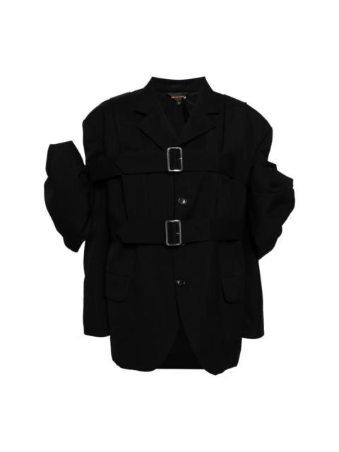 detachable-panel wool blazer