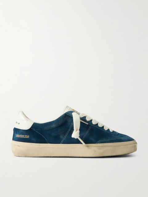 Golden Goose Soul-Star Distressed Leather-Trimmed Suede Sneakers