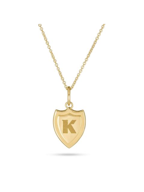 STONE AND STRAND Small Gold Initial Crest Necklace