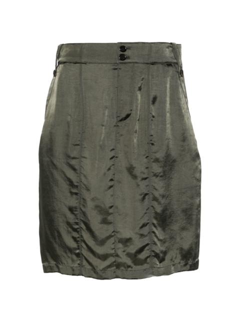 satin pencil mini skirt