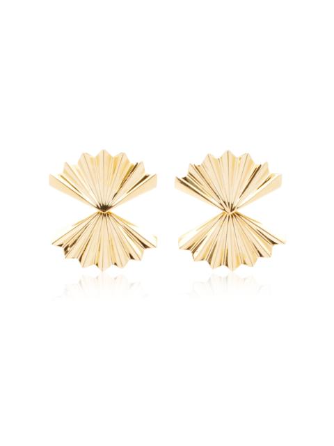 ANITA KO Double Fan 18K Yellow Gold Earrings gold