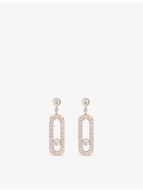 MESSIKA Move Uno 18ct pink-gold and diamond earrings