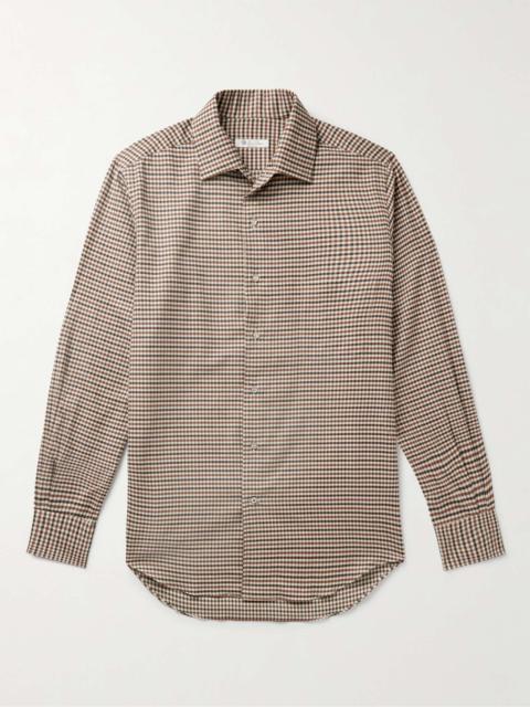 Loro Piana Logo-Appliquéd Checked Cotton-Flannel Shirt