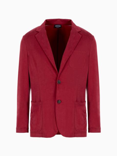 GIORGIO ARMANI Single-breasted jacket in stretch cupro jersey