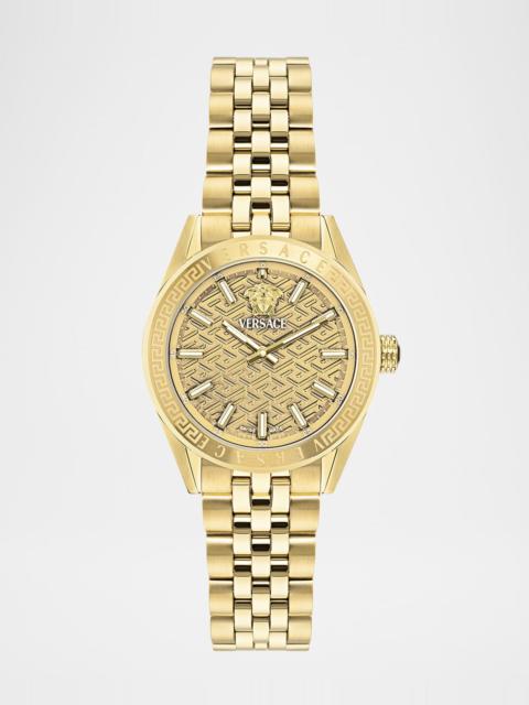 VERSACE V-Code  36mm IP Yellow Gold Bracelet Watch
