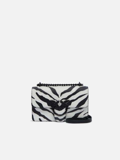 PINKO MINI LOVE BAG LEATHER CROSSBODY BAG WITH ZEBRA PATTERN