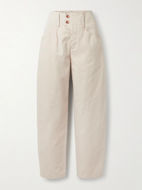 Isabel Marant Oumaya high-rise barrel-leg jeans Ecru