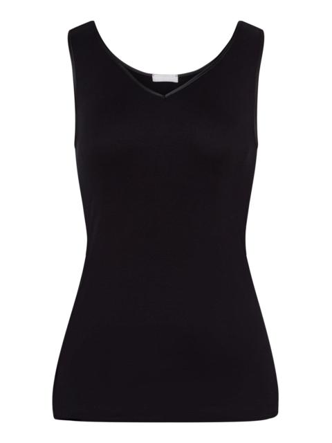 HANRO Cotton Seamless V-Neck Cotton Tank Top