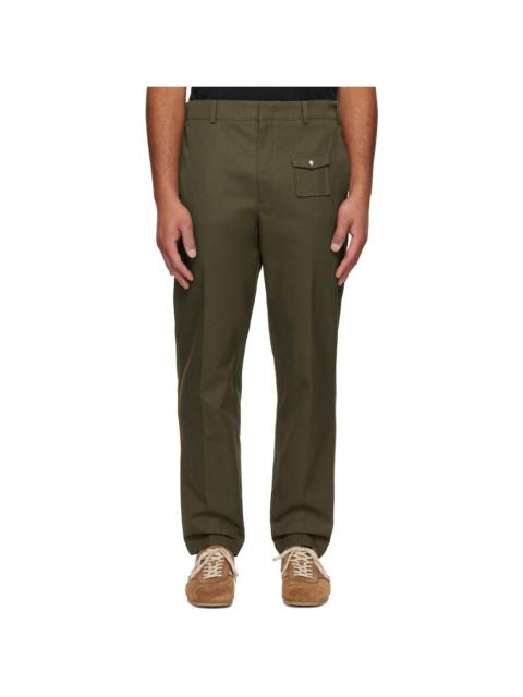 Moncler Khaki Tailored Gabardine Trousers