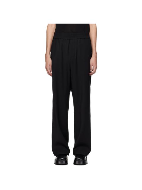 AMI Paris Black Elasticized Waist Trousers