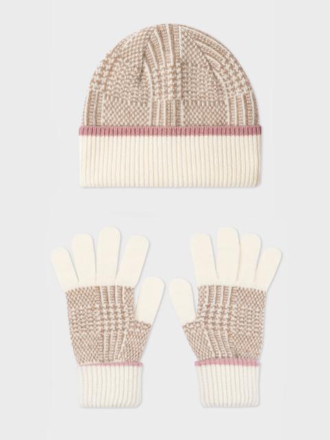 Paul Smith 'Prince of Wales Check' Hat & Gloves Gift Set