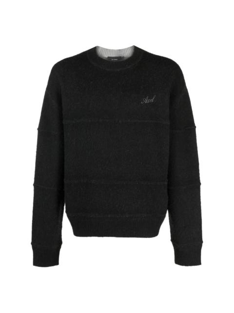 logo-embroidered knitted jumper