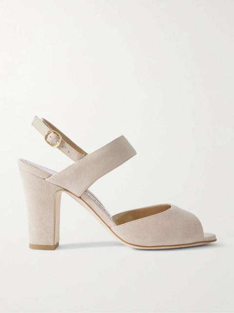 Khiko 90 suede slingback sandals Neutral