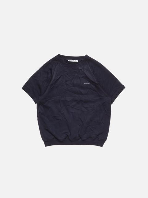 Acne Studios Crinkled fleece t-shirt - Navy