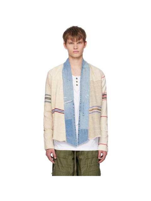 Greg Lauren Beige Sack GL1 Cardigan