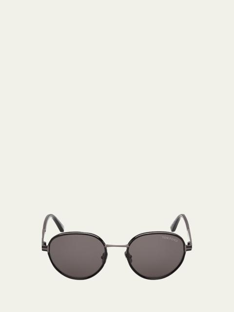 TOM FORD Men's Jet-02 Metal Round Sunglasses