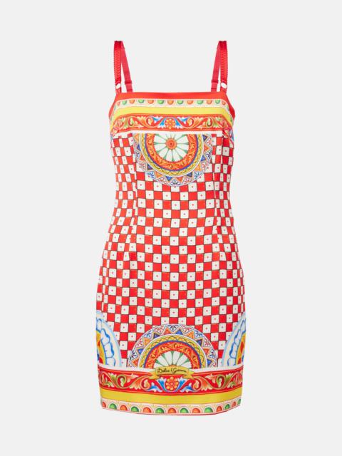 Dolce & Gabbana Printed silk-blend mini dress