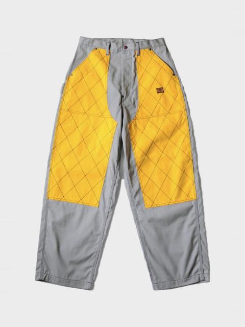 CANVAS W-KNEE ROOKIE PAINTER PANTS(2TONES) - GRAY X YELLOW