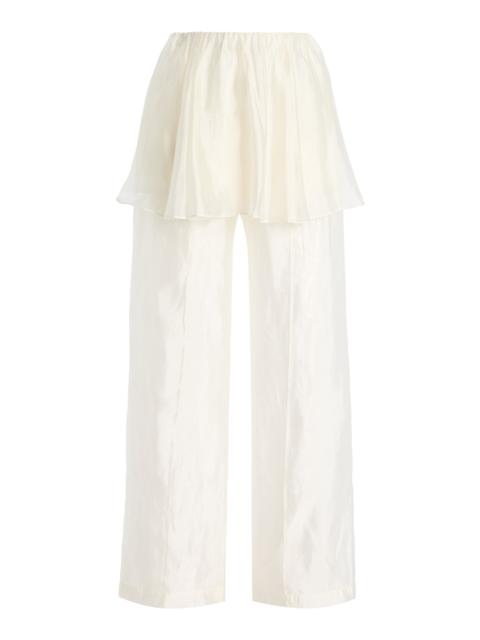 The Garment Gilian Skirt-Overlay Organza Peplum Pants ivory