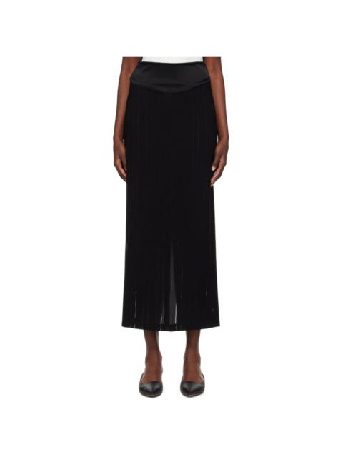 Paris Georgia Black Drop Stitch Maxi Skirt