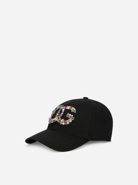 Dolce & Gabbana Baseball cap with crystal-embellished DG logo