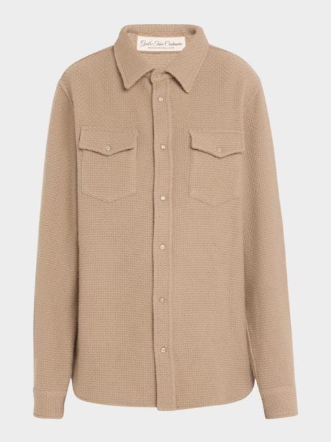 God’s True Cashmere Smoke Waffle Cashmere Shirt Jacket