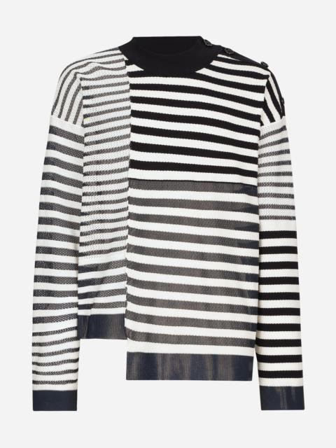 Dolce & Gabbana Asymmetrical round-neck patchwork sweater