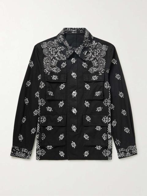 AMIRI M-65 Bleached Bandana-Print Denim Jacket