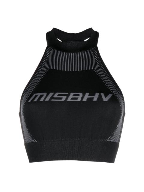 MISBHV logo-jacquard cropped halter top