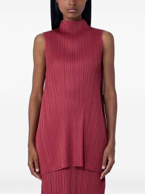 Pleats Please Issey Miyake pleated stand-collar top