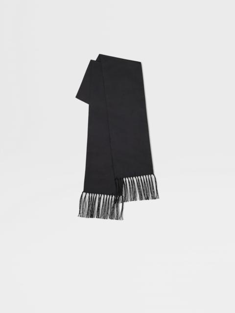Zegna fringed silk scarf - Grey
