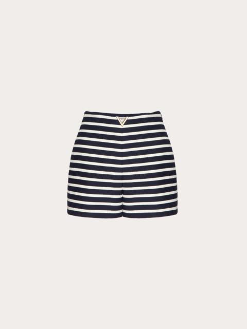 Valentino CREPE COUTURE SHORTS WITH STRIPED PRINT