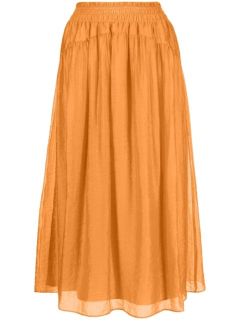 Vince smocked-waist high-waisted skirt