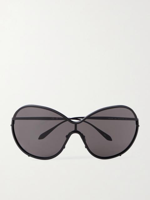 Alaïa Mask Large Round-frame Metal Sunglasses