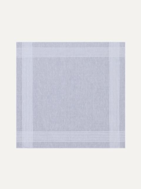 Drake's White Cotton-Linen Handkerchief