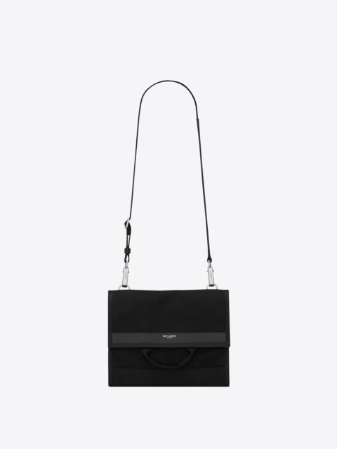saint laurent city flap crossbody pouch in canvas
